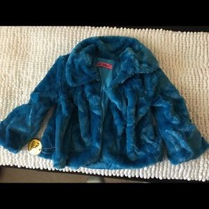 Betsey Johnson kids faux fur short coat NEW